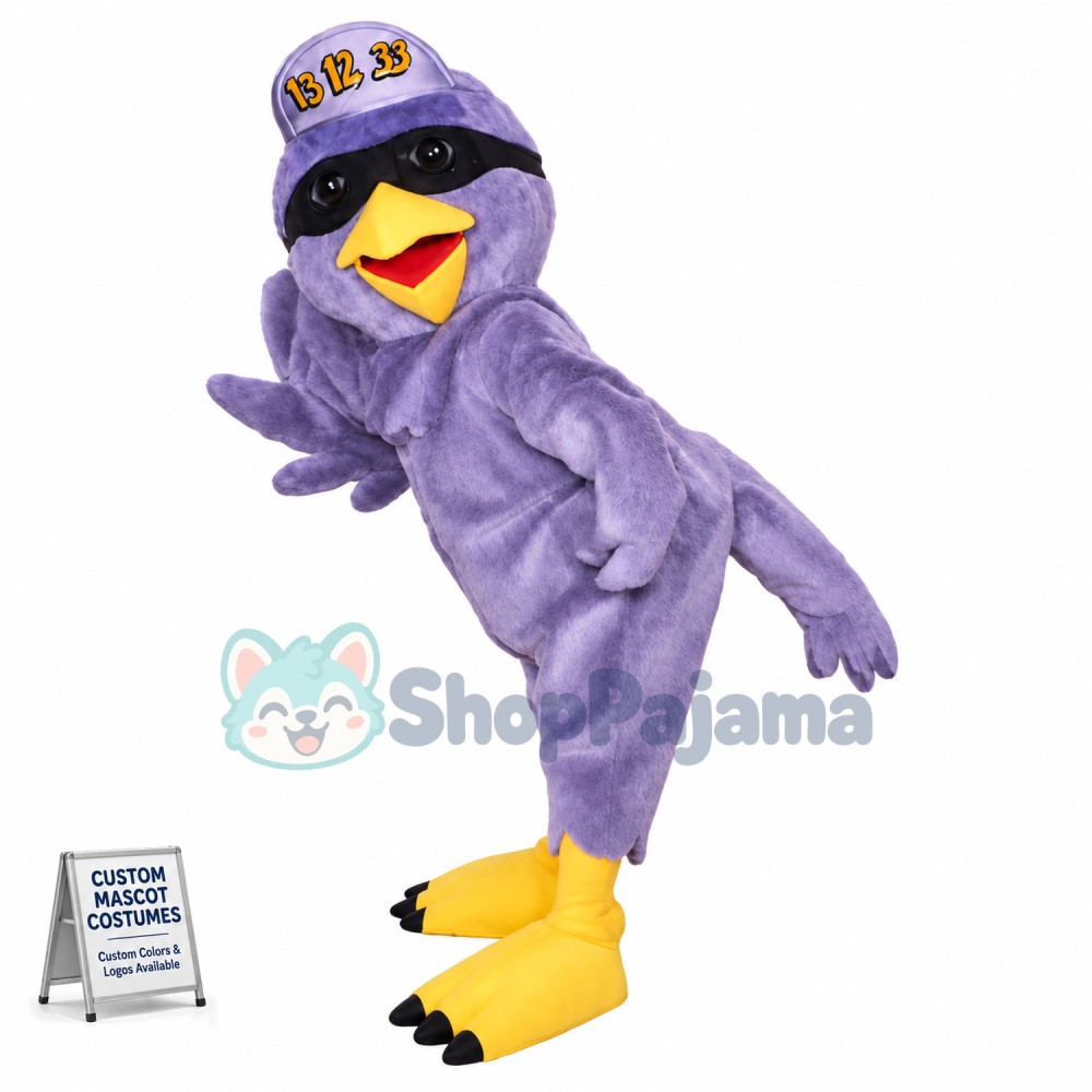 The Proud Purple Bird Mascot Costume