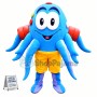 Blue Sea Octopus In Shorts Mascot Costume
