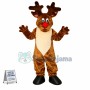 Warm Christmas Elk With Red Nose Mascot Costume