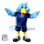 Active Blue Fat-headed Bird Mascot Costume