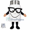 White Thermos Mug With Glasses Mascot Costume