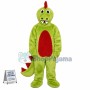 Adult Plush Green & Red Dinosaur Mascot Costume