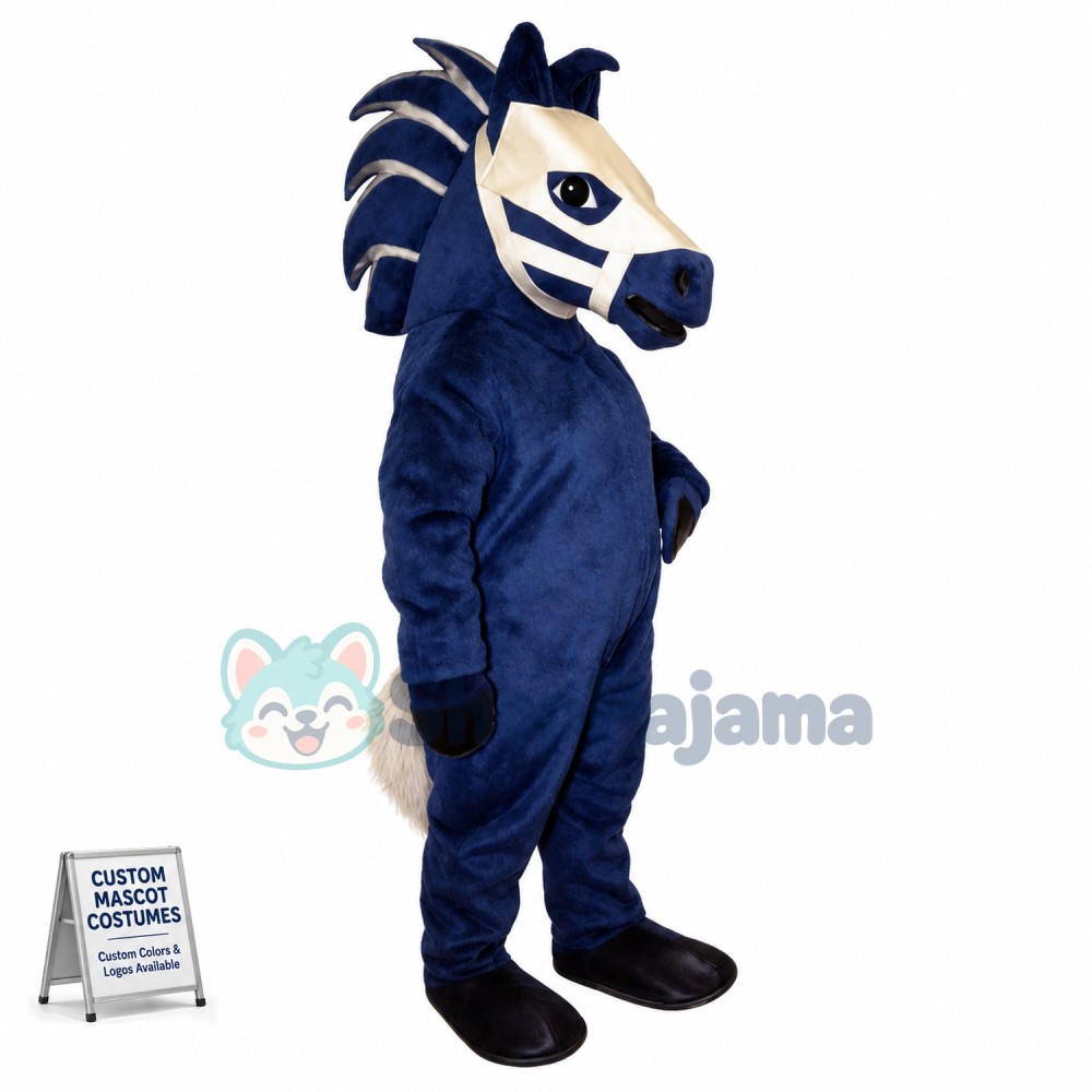 The Invincible Blue War Horse Mascot Costume