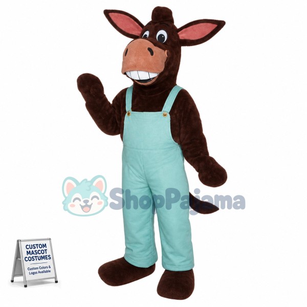 Stupid Donkey In Overalls Mascot Costume
