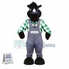 Black Rhinoceros In Suspenders Mascot Costume