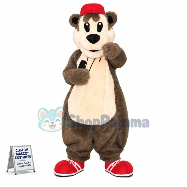 Referee Bear With Whistle Mascot Costume