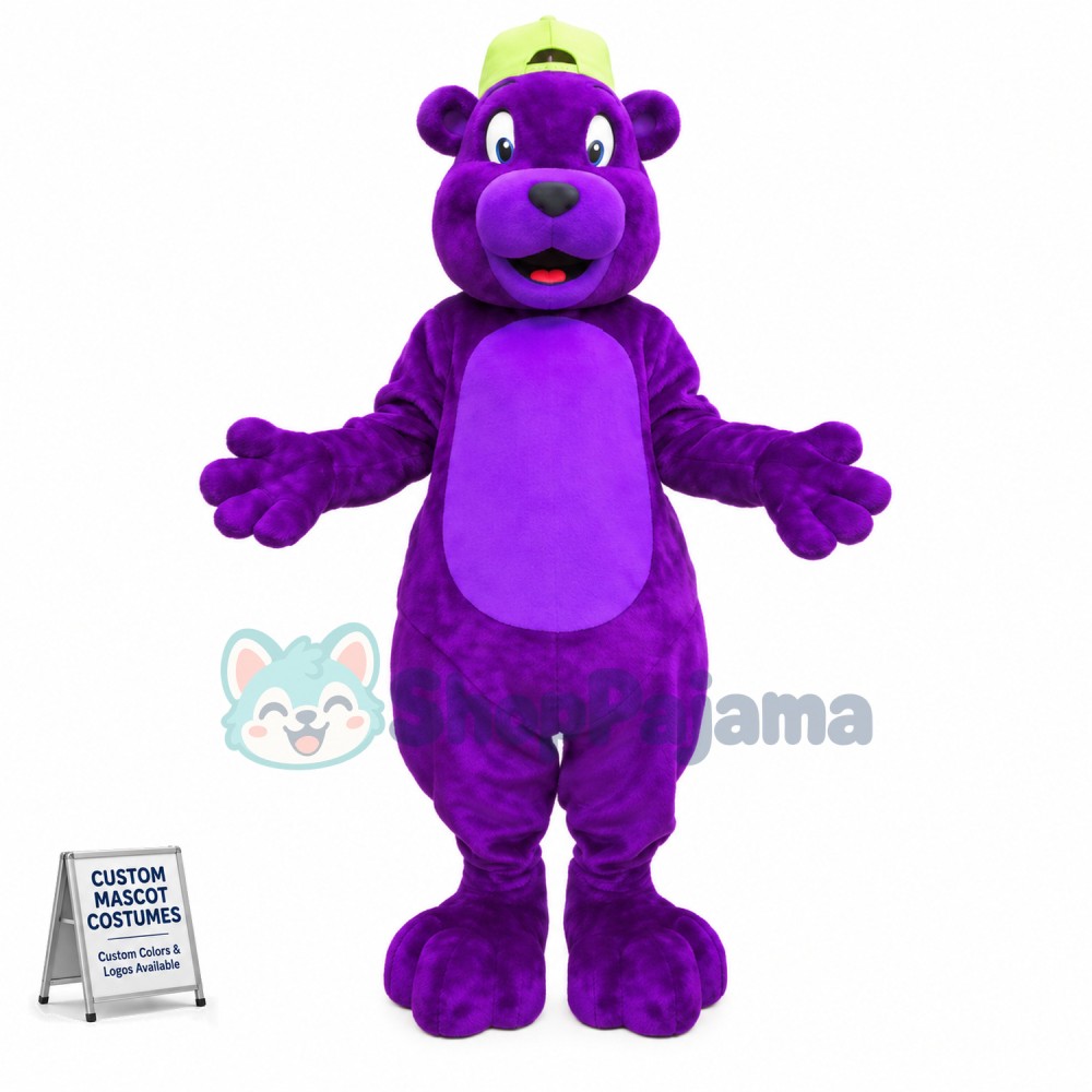 Whole Purple Bear Adult Mascot Costume