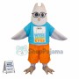 White Shortsighted Owl Mascot Costume