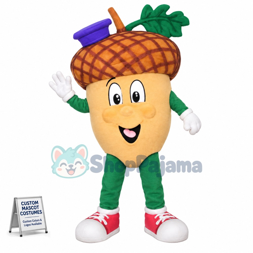 Big Mushroom With Leaves Mascot Costume
