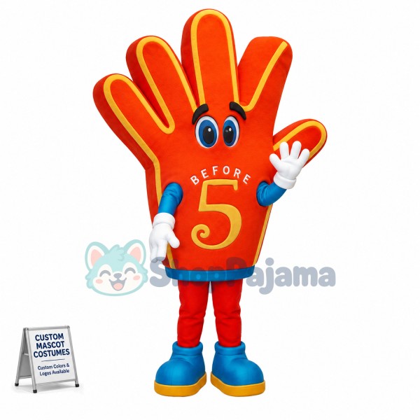 Open Cartoon Red Palm Mascot Costume