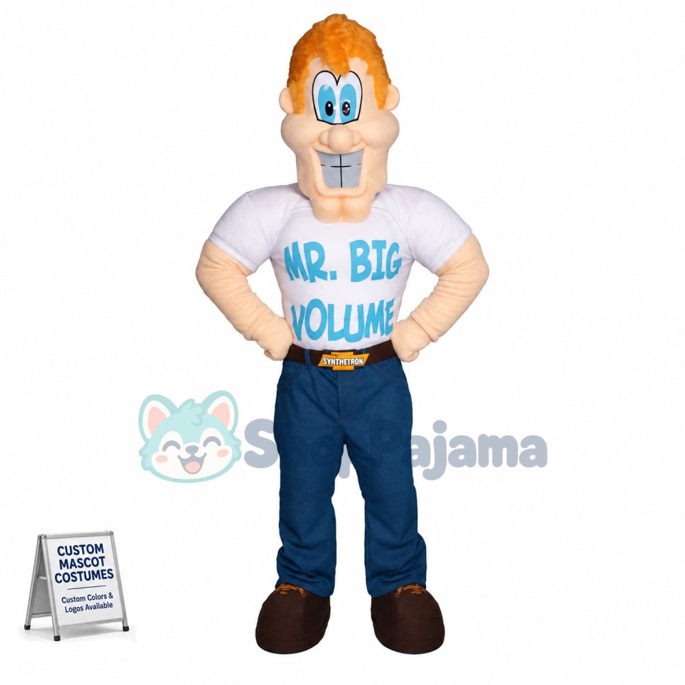 Foreign Bodybuilder With Blonde Hair Mascot Costume