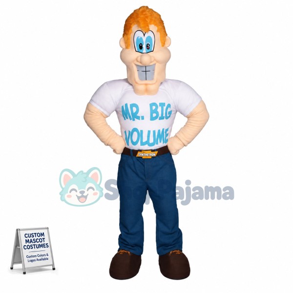 Foreign Bodybuilder With Blonde Hair Mascot Costume