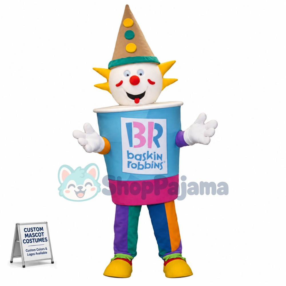 Carton Ice Cream Clown Mascot Costume