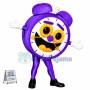 Cartoon Purple Alarm Clock Mascot Costume