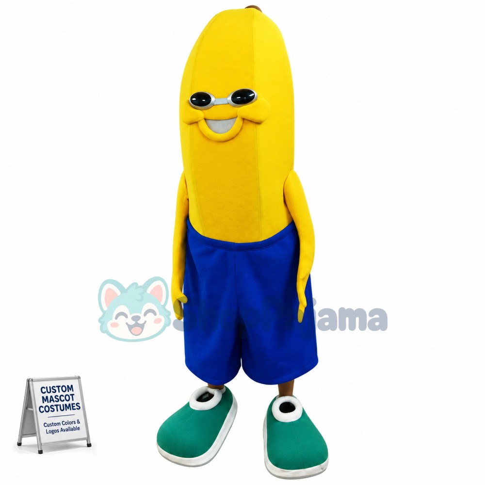 Banana With Blue Shorts Mascot Costume