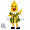 Banana With Striped Dress Mascot Costume