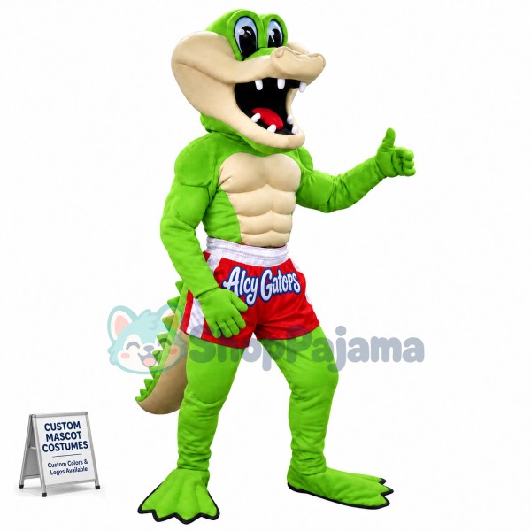 Fighter Green Muscle Snake Mascot Costume