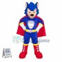 Super Blue Wolf Wearing Star Boots Mascot Costume