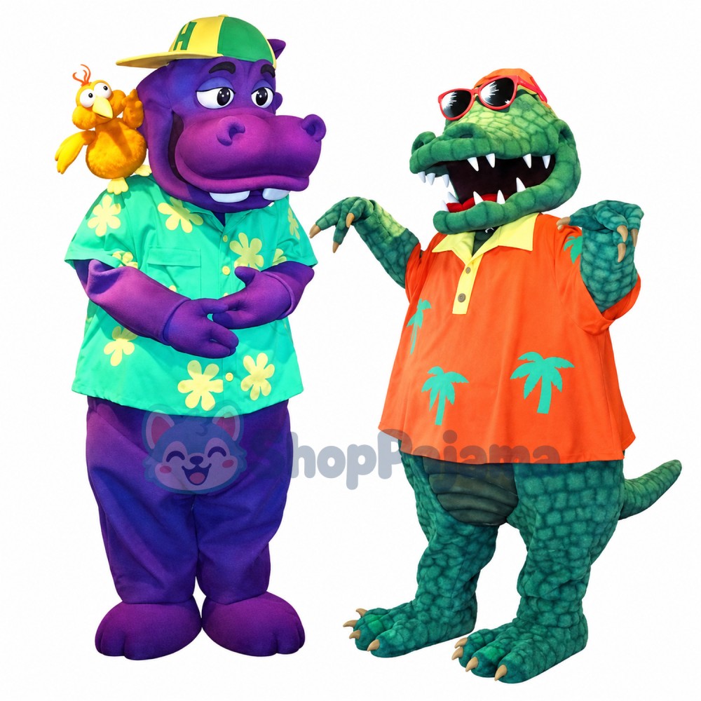 Beach Dinosaur On Vacation Mascot Costume