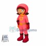 Super Girl In Pink Jumpsuit Mascot Costume