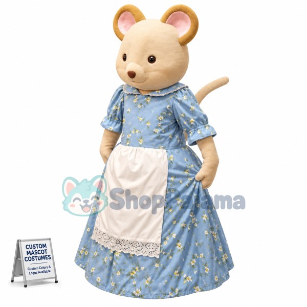 The Chef Mouse In Long Dress Mascot Costume