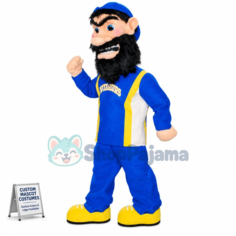 Bearded Man With Strong Physique Mascot Costume