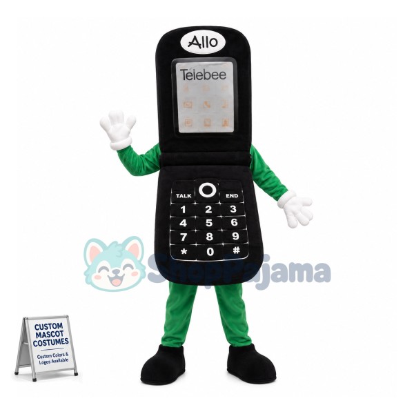 Black Vintage Flip Phone Mascot Costume