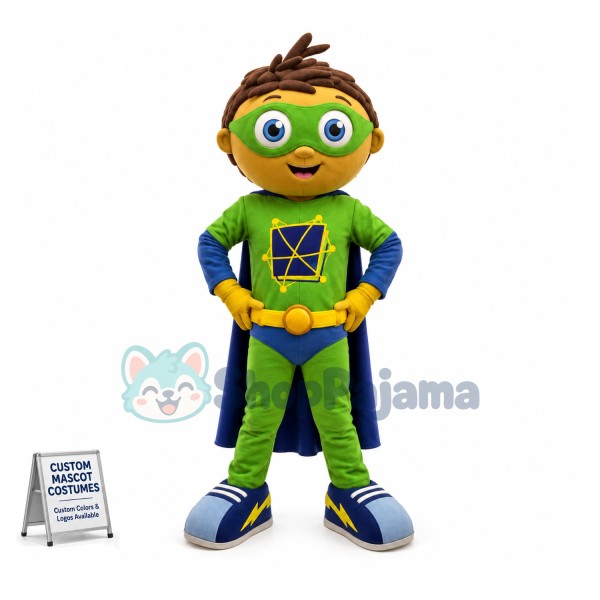 The Boy In Superhero Suit Mascot Costume