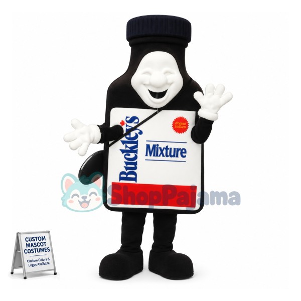 Strange Cartoon Black Bottle Mascot Costume