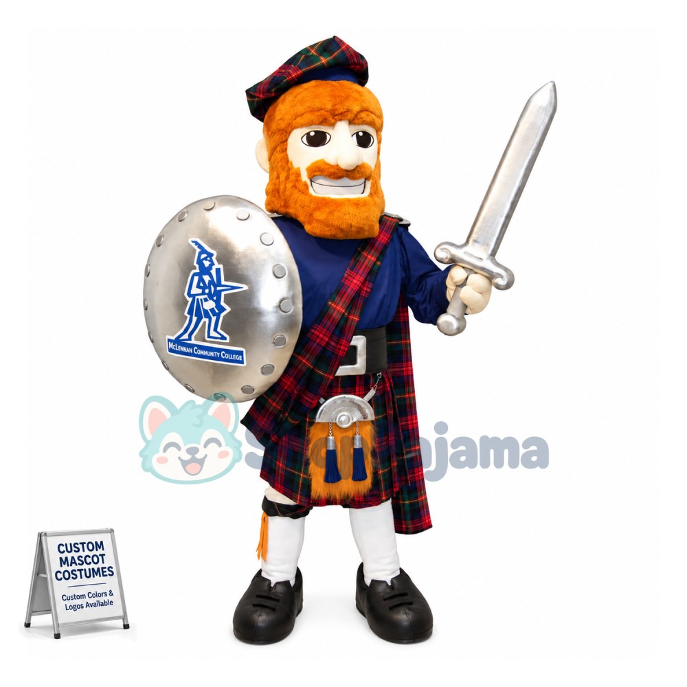 Valorous Knight With Weapon Mascot Costume