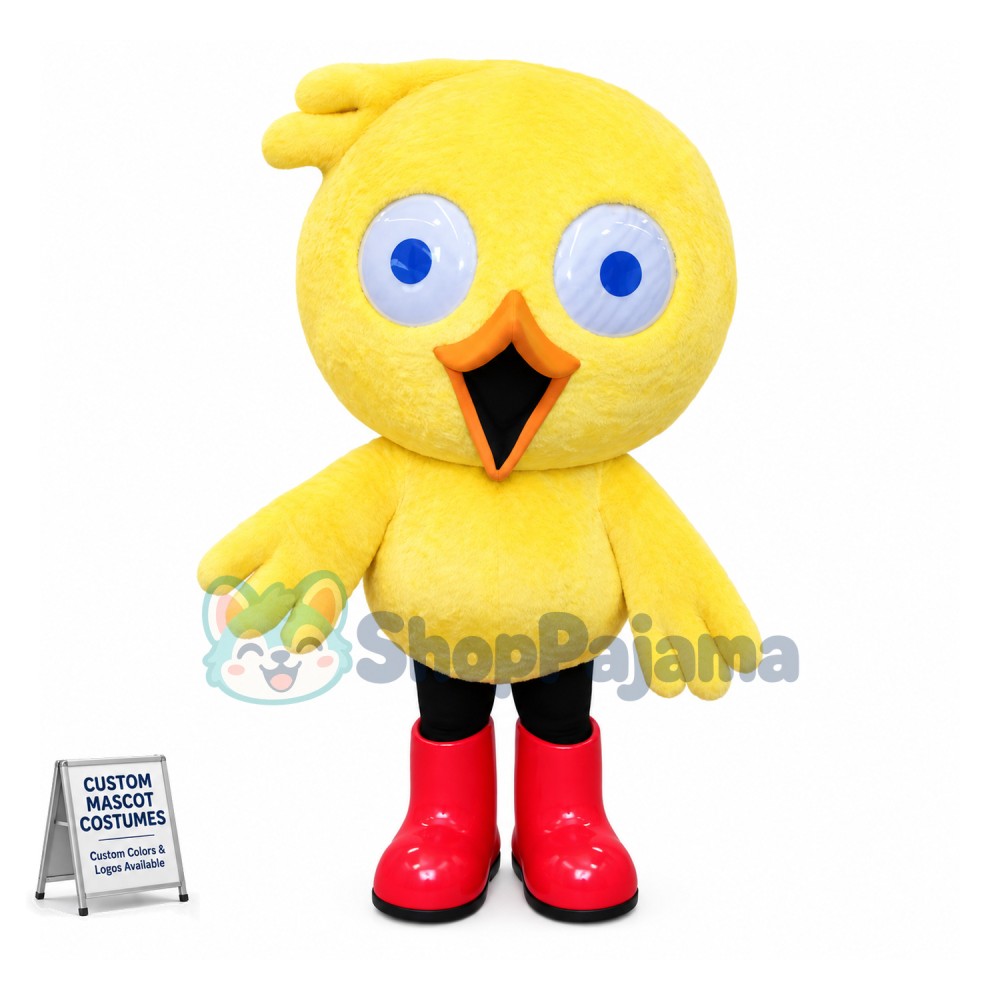 Terrified Yellow Little Bird Mascot Costume