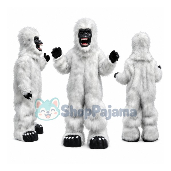 Long Fur Orangutan With Fierce Face Mascot Costume