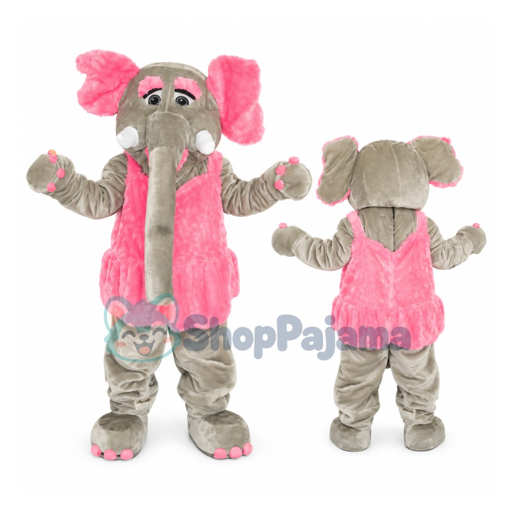 Beautiful Elephant Wearing Vest Dress Mascot Costume