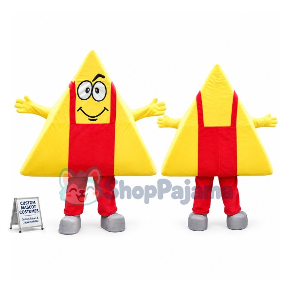 Triangle Doll Wearing Overalls Mascot Costume