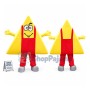 Triangle Doll Wearing Overalls Mascot Costume