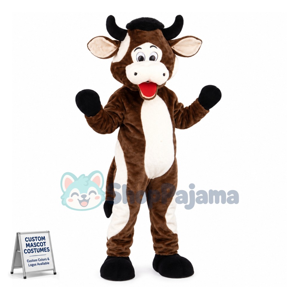 Brown Soft Cow Mascot Costume
