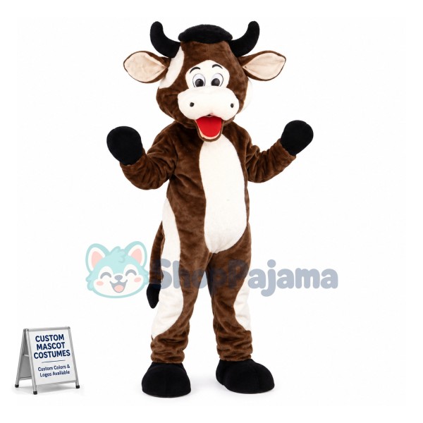 Brown Soft Cow Mascot Costume