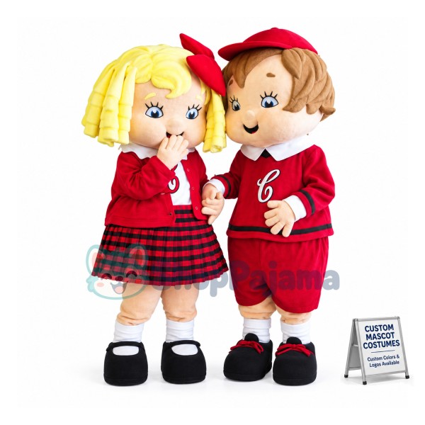 Big Face Baby In The Couple Suit Mascot Costume
