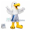 White Soft Eagle With Sports Shorts Mascot Costume