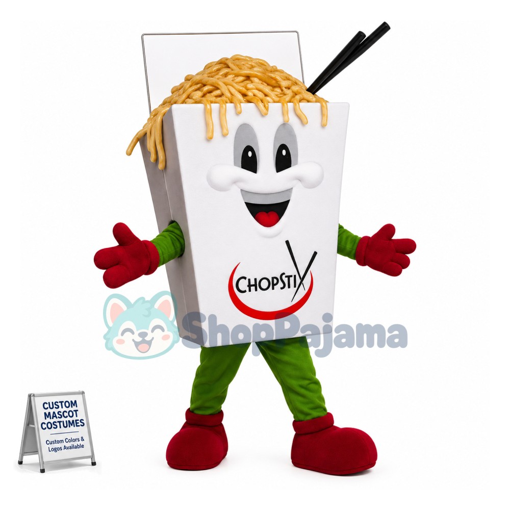 Box Full of Cooked Noodles Mascot Costume