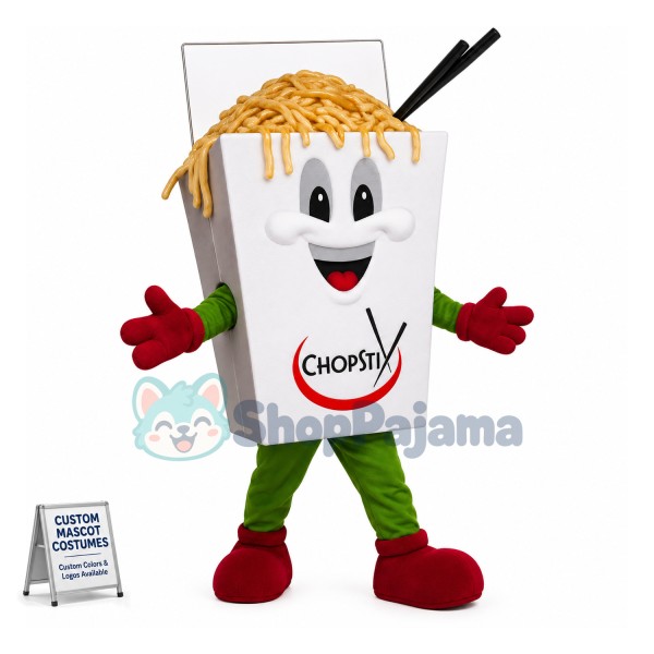Box Full of Cooked Noodles Mascot Costume