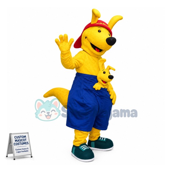Yellow Kangaroo Mother Mascot Costume