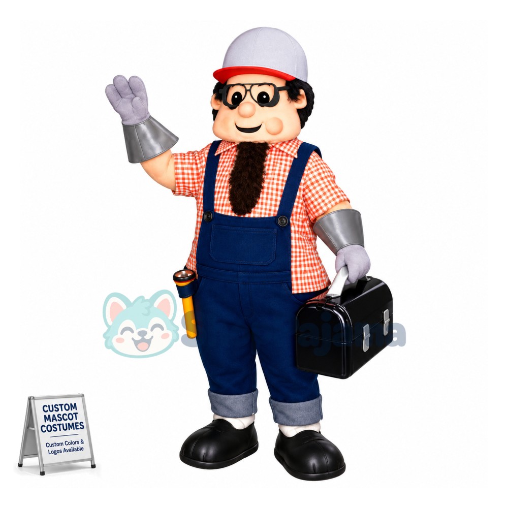 Repairman With Toolbox Mascot Costume