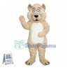 Beige Wolf With Wide Eyes Mascot Costume