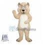 Beige Wolf With Wide Eyes Mascot Costume