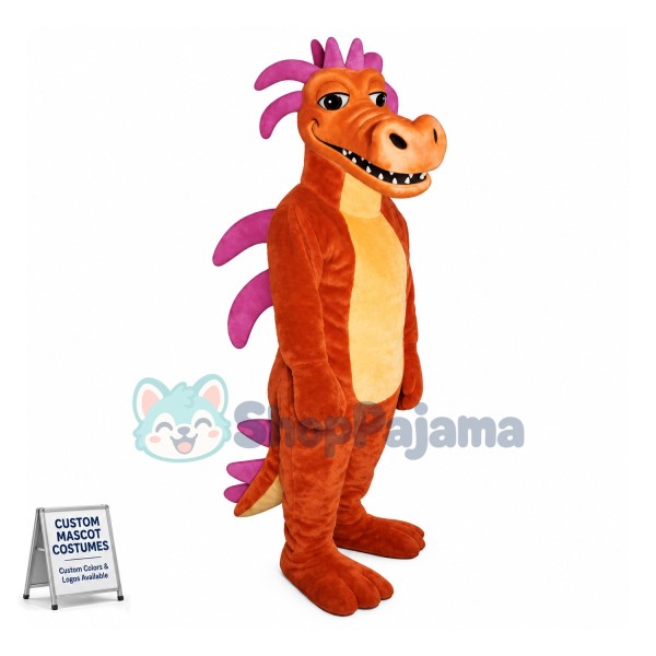 Brown Dinosaur With Special Look Mascot Costume