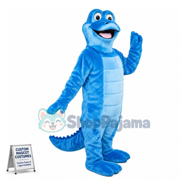 Vivid All Over Blue Dinosaur Baby Mascot Costume