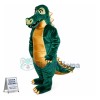 Bald Crocodile With Golden Belly Mascot Costume
