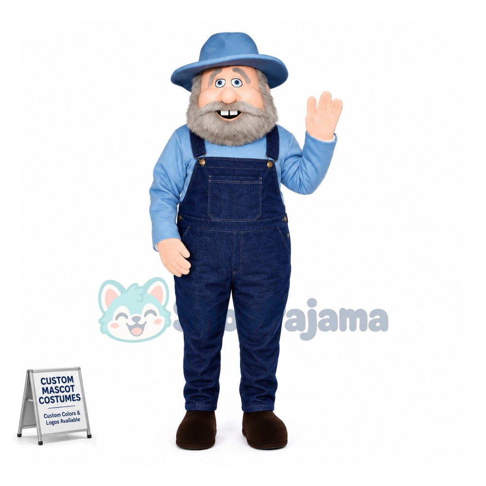 The Smiling Old Fisherman Mascot Costume