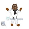 Walking Mole In White Sailor Suit Mascot Costume